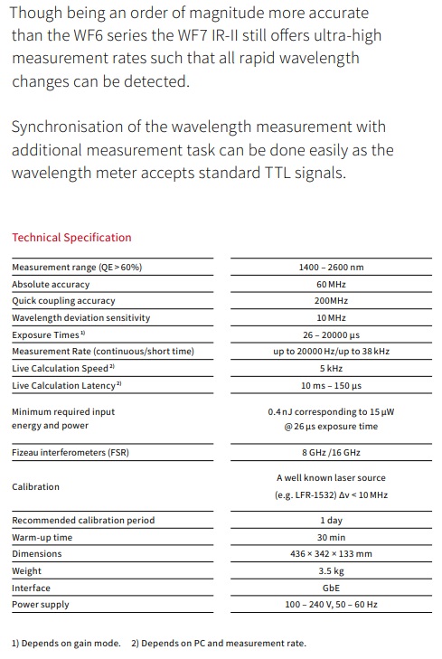 WF specifications